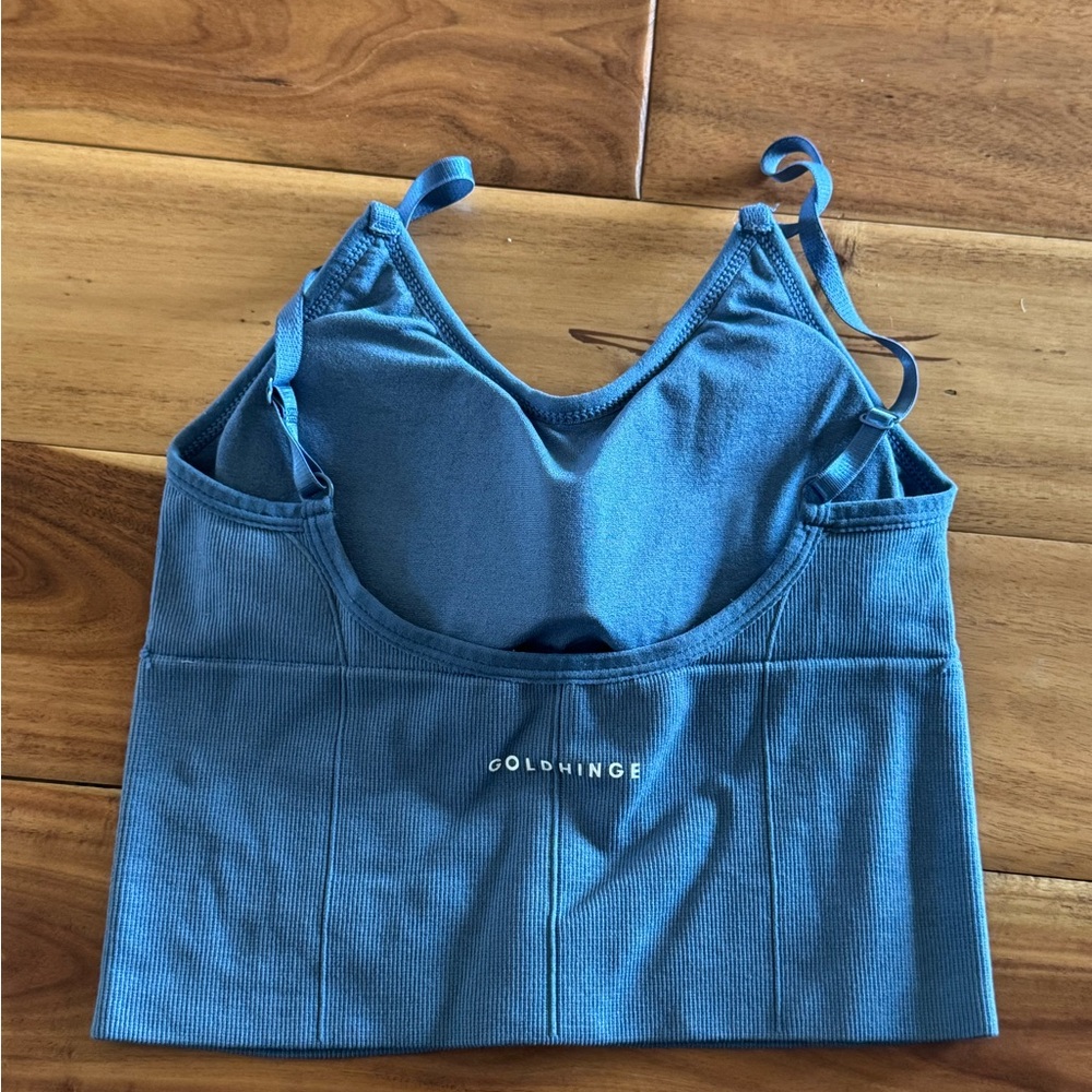 Gold Hinge Blue Crop Top